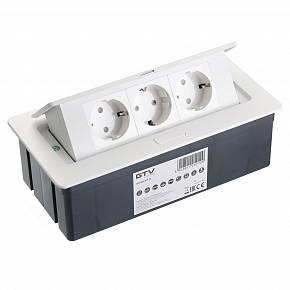 Блок розеток настольный SOFT 3 розетки AE-PBSC3GS-10 (Schuko), белый, с проводом 1,5 метра — купить оптом и в розницу в интернет магазине GTV-Meridian.