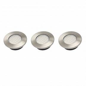 Комплект из 3-х точечных встраиваемых светодиодных светильников Barri PLUS 3*1,5W, 220V, теплый свет — купить оптом и в розницу в интернет магазине GTV-Meridian.