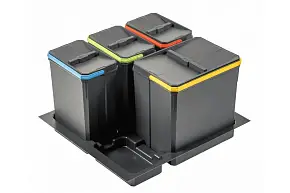 Комплект ведер AxiSpace для модуля 600 мм (1x15L+3x7L) антрацит — купить оптом и в розницу в интернет магазине GTV-Meridian.