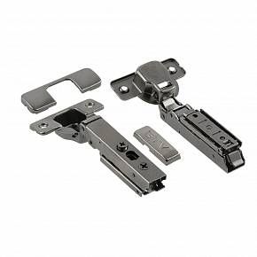 Петля SOLID PRO накладная самозакрывающаяся, регулировка в 3 плоскостях, прямая планка CLIPON, черная, без еврошурупа — купить оптом и в розницу в интернет магазине GTV-Meridian.